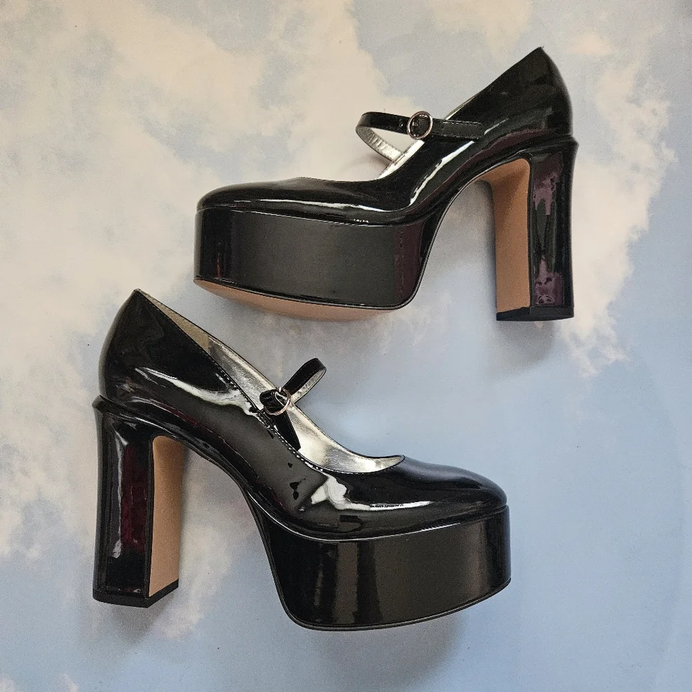 Mix No. 6 Black Platform Mary Jane Shoes